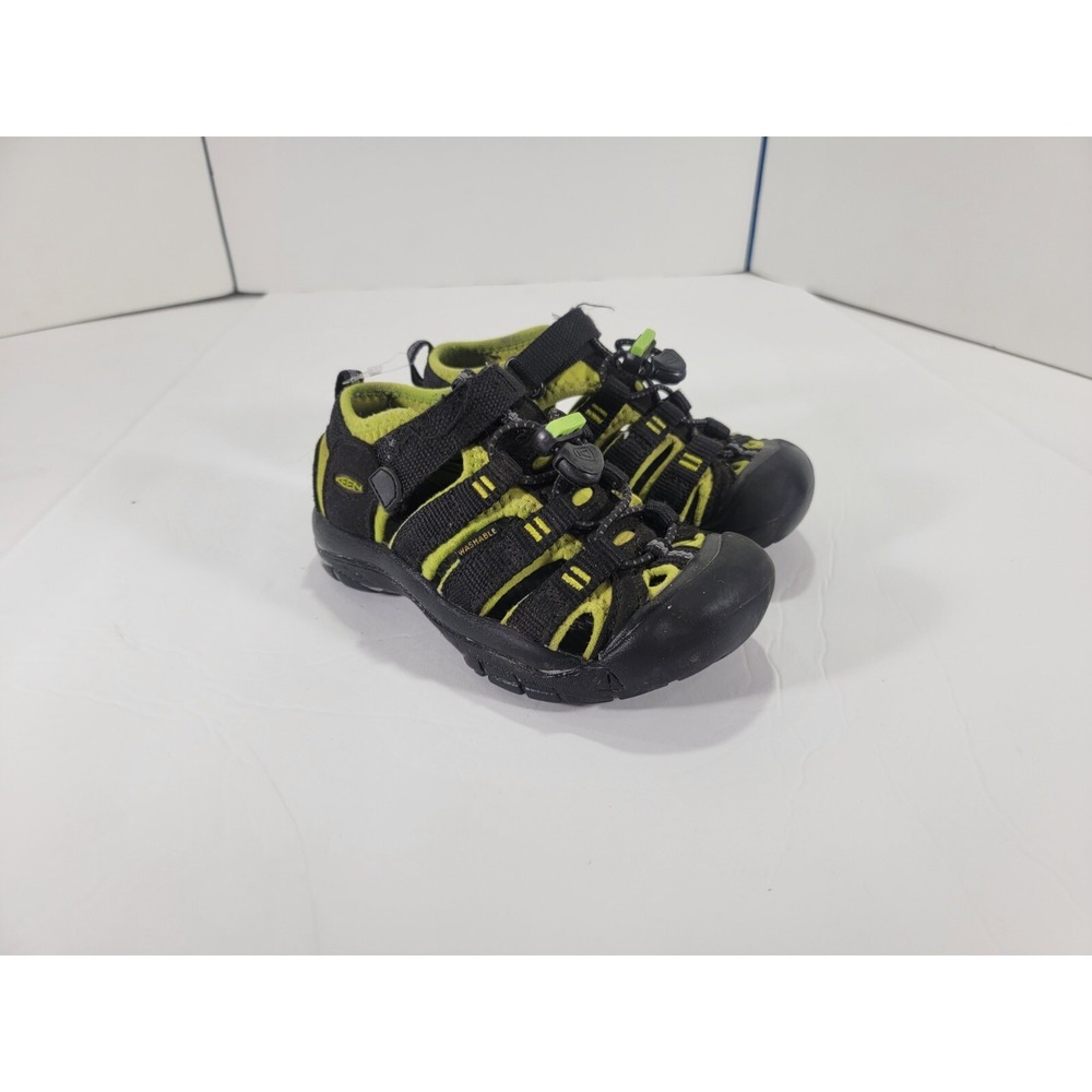 Keen Newport H2 Sandals Toe Protection Black Green‎ Size 11C Youth Kids Boys